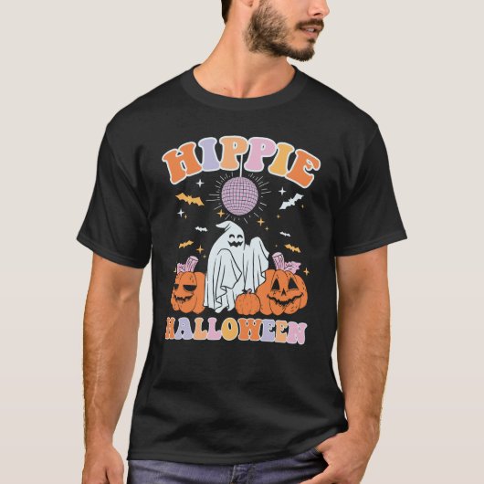 HALLOWEEN GRAPPIGE DISCO GHOST HIPPIE HALLOWEEN T-SHIRT (Voorkant)