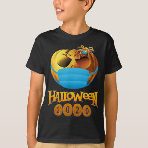 Halloween Grappige Enge Pompoen En Spin Met Masker T-shirt