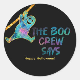 Halloween Grappige Geest Nep Glitters Ronde Sticker