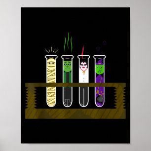 Halloween Grappige Gekke Wetenschapper Testbuis Sh Poster