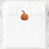 Halloween grappige gesneden pompoen vierkante sticker (Tas)