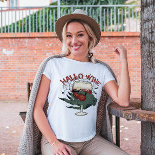 HALLOWEEN GRAPPIGE HALLO-WIJNLIEFHEBBER T-SHIRT