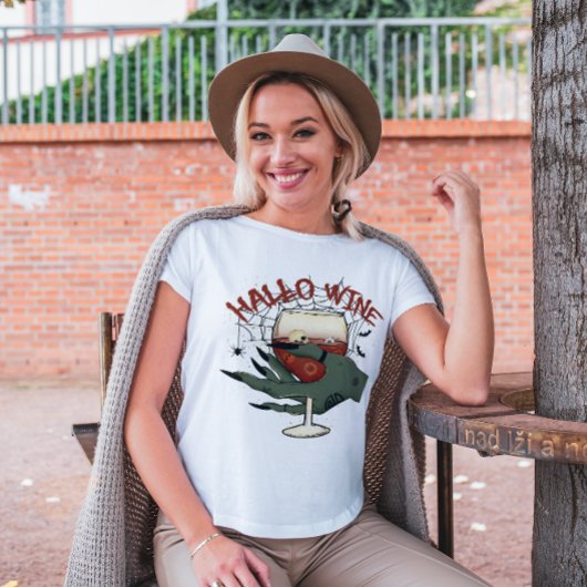 HALLOWEEN GRAPPIGE HALLO-WIJNLIEFHEBBER T-SHIRT