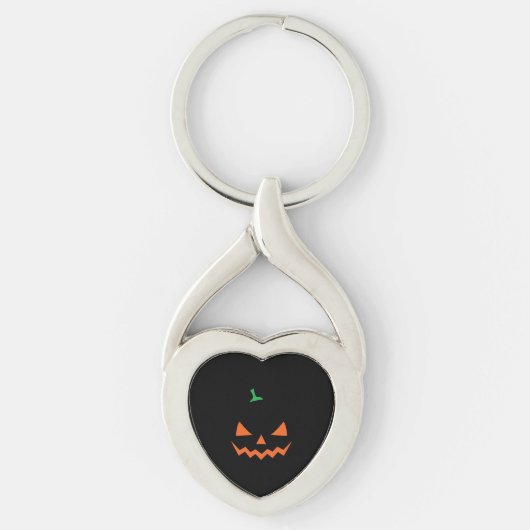 Halloween - grappige halloween pompoen sleutelhanger (Voorkant)