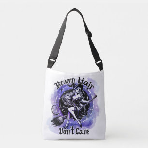 Halloween Grappige Heks Riding Broom Crossbody Tas