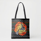Halloween Grappige Heks Vliegende Apen Chevron Tote Bag (Voorkant)