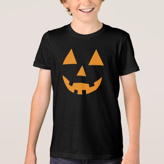 Halloween grappige jack o's lantaarns pompoen Tri-Blend shirt (Voorkant)