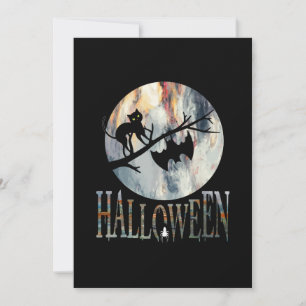 Halloween Grappige Kat Halloween Verjaardag Kaart
