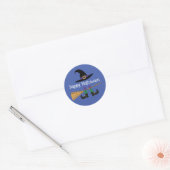 Halloween Grappige Leuke Heks Ronde Sticker (Envelop)