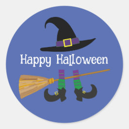 Halloween Grappige Leuke Heks Ronde Sticker