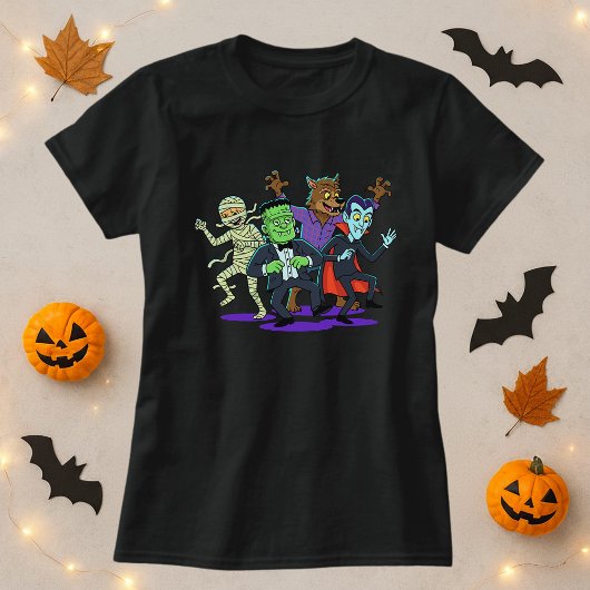 Halloween grappige mismatch monsters t-shirt
