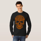 Halloween Grappige Pitbull Dog Skull T-shirt (Voorkant volledig)