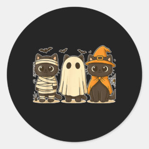 Halloween Grappige Pompoen Halloween Zwarte Kat Gr Ronde Sticker