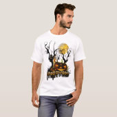 Halloween grappige pompoen met uil t-shirt (Voorkant volledig)