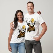 Halloween grappige pompoen met uil t-shirt (Unisex)