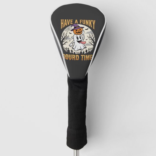Halloween Grappige Pompoen Tijd Geest Pompoen Golfheadcover (Voorkant)