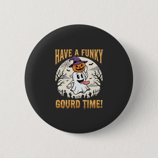 Halloween Grappige Pompoen Tijd Geest Pompoen Ronde Button 5,7 Cm (Voorkant)