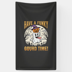 Halloween Grappige Pompoen Tijd Geest Pompoen Spandoek