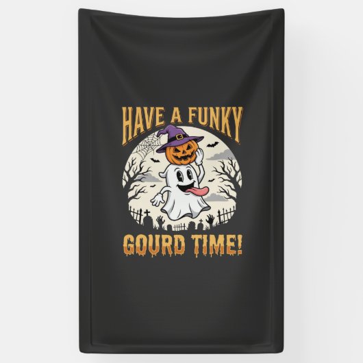 Halloween Grappige Pompoen Tijd Geest Pompoen Spandoek (Verticaal)