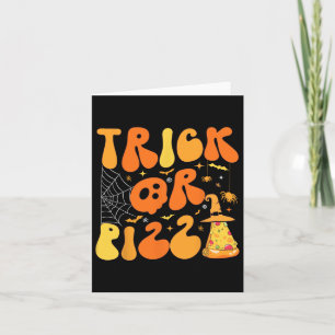 Halloween grappige truc of pizza enge geest deco g kaart
