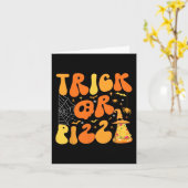 Halloween Grappige truc of Pizza Scary Ghost Deco Kaart (Gele Bloem)