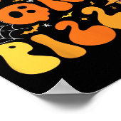 Halloween Grappige truc of Pizza Scary Ghost Deco  Poster (Hoek)