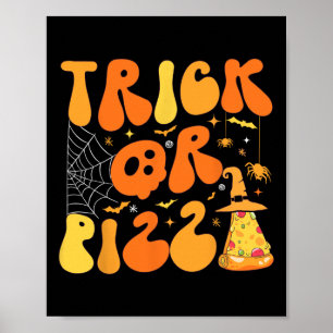 Halloween Grappige truc of Pizza Scary Ghost Deco  Poster