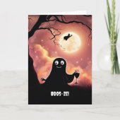 Halloween Grappige Wijn met Geest en Heksendrank Kaart (Voorkant)