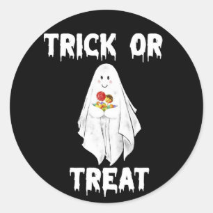 Halloween Grappige Witte Ghost Ronde Sticker