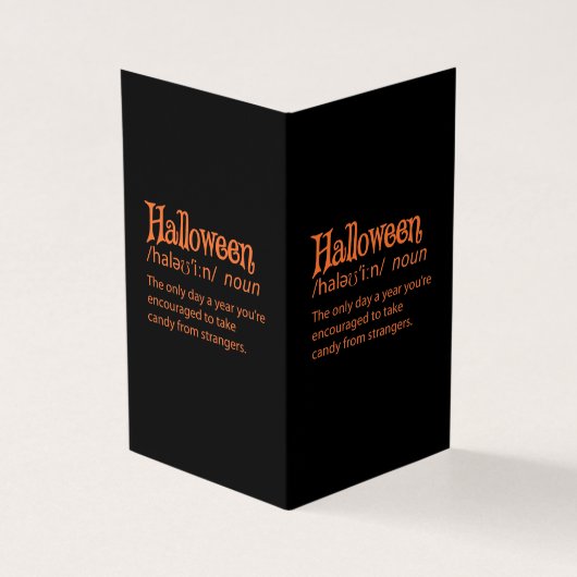 Halloween Grappige Woordenboek Definitie Kaart (Buitenkant)
