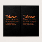 Halloween Grappige Woordenboek Definitie Kaart (Buitenkant ongevouwen)
