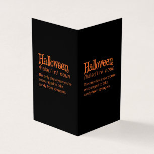 Halloween Grappige Woordenboek Definitie Kaart