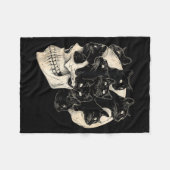 Halloween Grappige Zwarte Kat Vintage Katten Fleece Deken (Voorkant (Horizontaal))