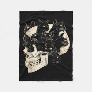 Halloween Grappige Zwarte Kat Vintage Katten Fleece Deken