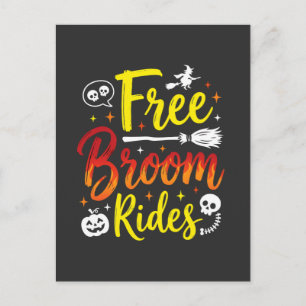 Halloween Gratis Bezem Ritten Heks Grafisch Briefkaart