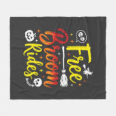 Halloween Gratis Bezem Ritten Heks Grafisch Fleece Deken (Voorkant (Horizontaal))