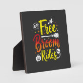 Halloween Gratis Bezem Ritten Heks Grafisch Fotoplaat (Voorkant)