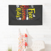 Halloween Gratis Bezem Ritten Heks Grafisch Spandoek (Insitu)