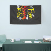 Halloween Gratis Bezem Ritten Heks Grafisch Spandoek (Beurs)