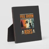 Halloween Gratis Bezem Ritten Heks Kat Fotoplaat (Voorkant)