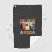 Halloween Gratis Bezem Ritten Heks Kat Golfhanddoek (Insitu)