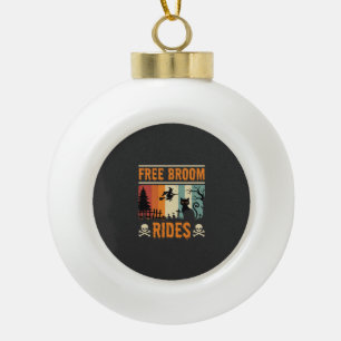 Halloween Gratis Bezem Ritten Heks Kat Keramische Bal Ornament