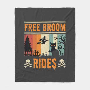 Halloween Gratis Bezemritten Heks Kat Fleece Deken