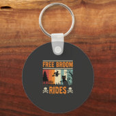 Halloween Gratis Bezemritten Heks Kat Sleutelhanger (Voorkant)
