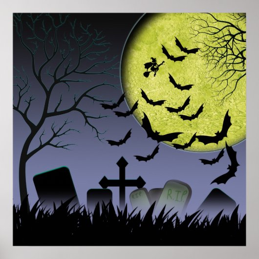 Halloween Grave-tuin Poster (Voorkant)