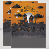 Halloween Graveyard and Haunted House Flyers (Voorkant / Achterkant)
