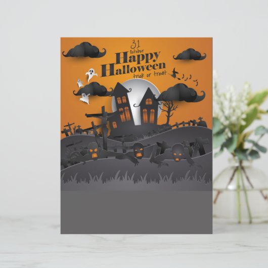 Halloween Graveyard and Haunted House Flyers (Staand voorkant)