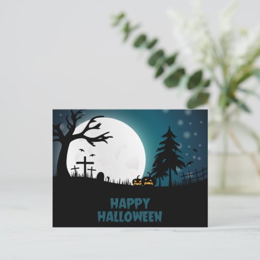 Halloween Graveyard Briefkaart (Staand voorkant)