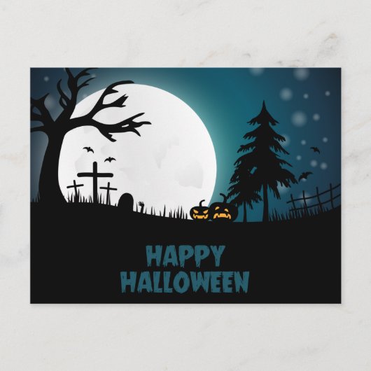 Halloween Graveyard Briefkaart (Voorkant)