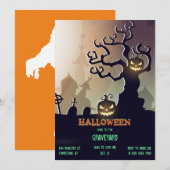 Halloween Graveyard Cemetary Jack O'Lantern Kaart (Voorkant / Achterkant)